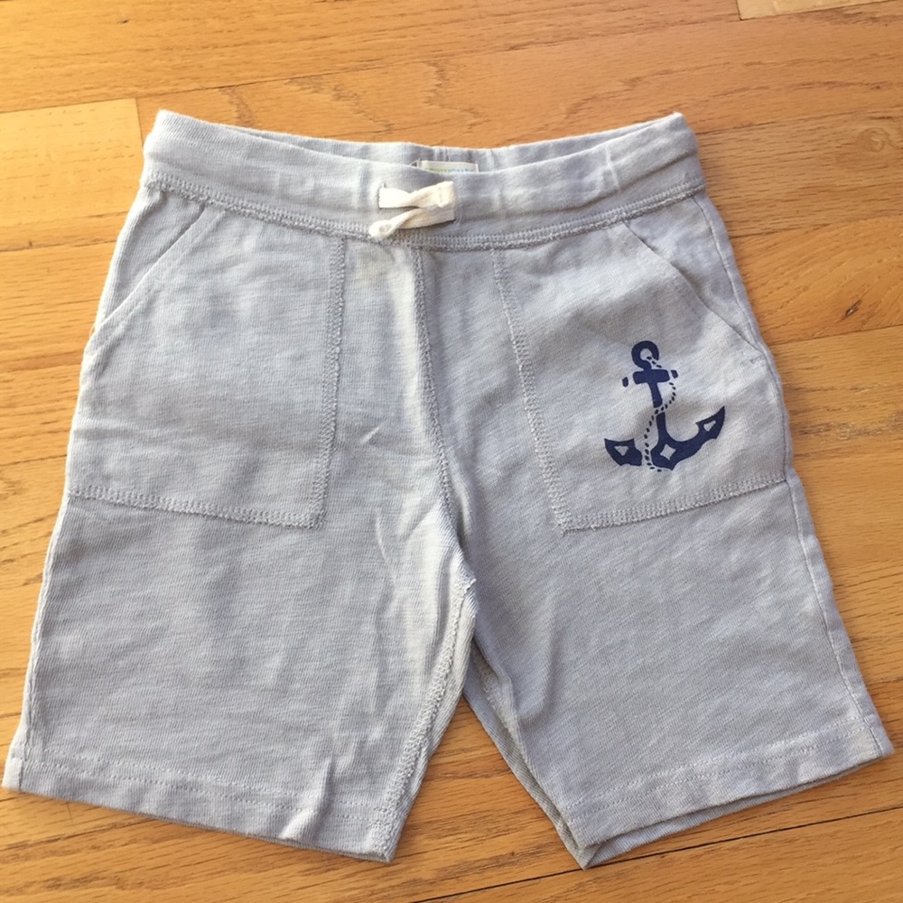 Crewcuts boys sz 6 sweat shorts, grey w blue anchr